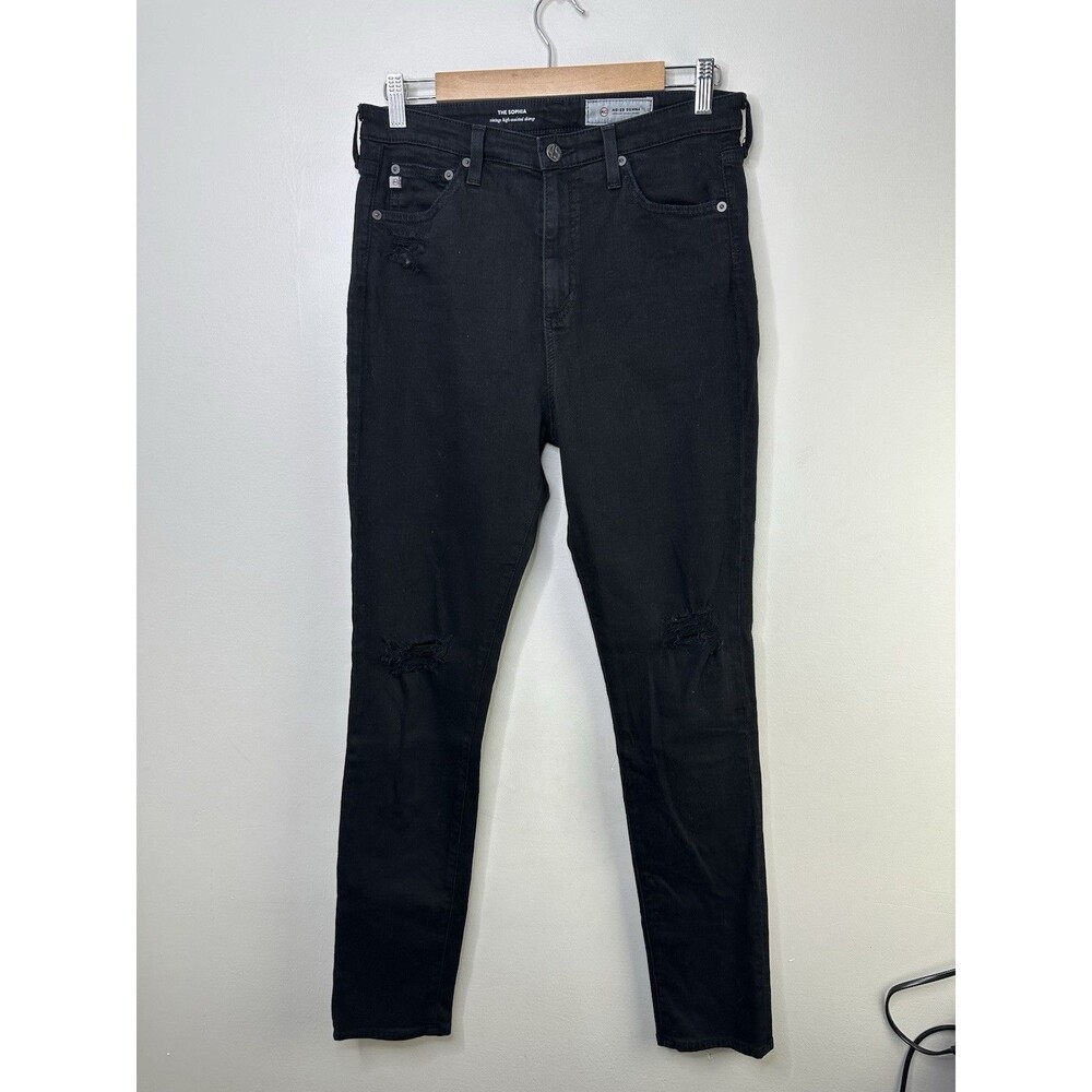 AG Adriano Goldschmied Jeans Women 31R Black Sophia Vintage High Waisted Skinny